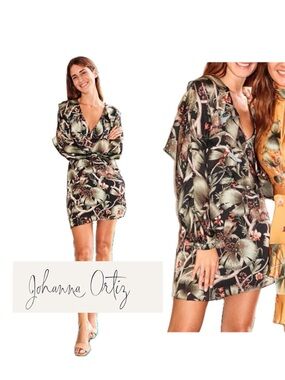 Johanna Ortiz x H&M Dress Woman’s Tropical floral print mini dress. Summer dress